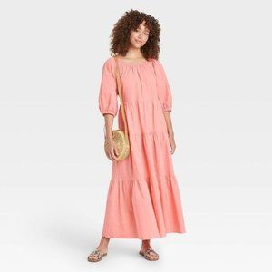 NWT Universal Thread Puff 3/4 Sleeve Tiered Dress